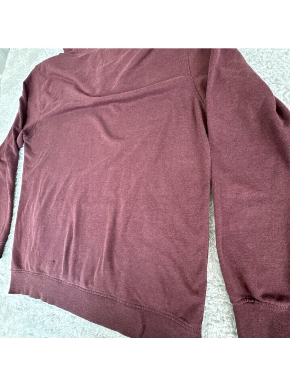 Dravus Mens L Burgundy Pullover Hoodie W/Buttons & Front Pocket Comfort Casual - Picture 10 of 11